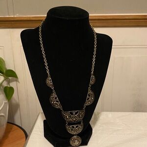 Gold-Tone Layered Filigree Pendant Necklace - Women Jewelry